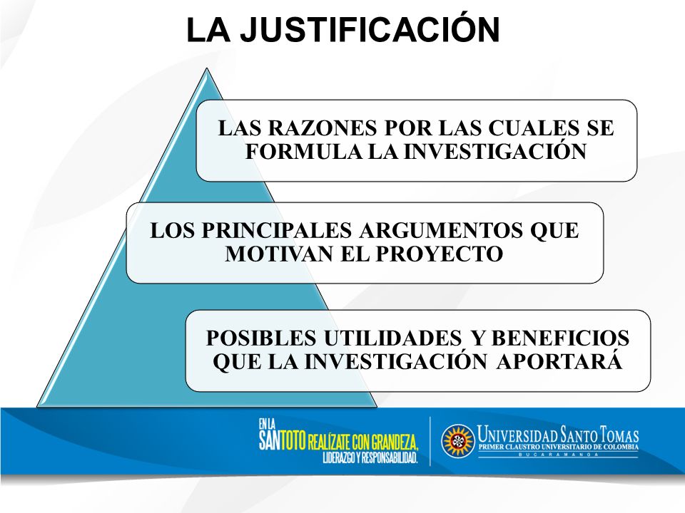 LA JUSTIFICACIÓN LAS RAZONES POR LAS CUALES SE FORMULA LA INVESTIGACIÓN. LOS PRINCIPALES ARGUMENTOS QUE MOTIVAN EL PROYECTO.