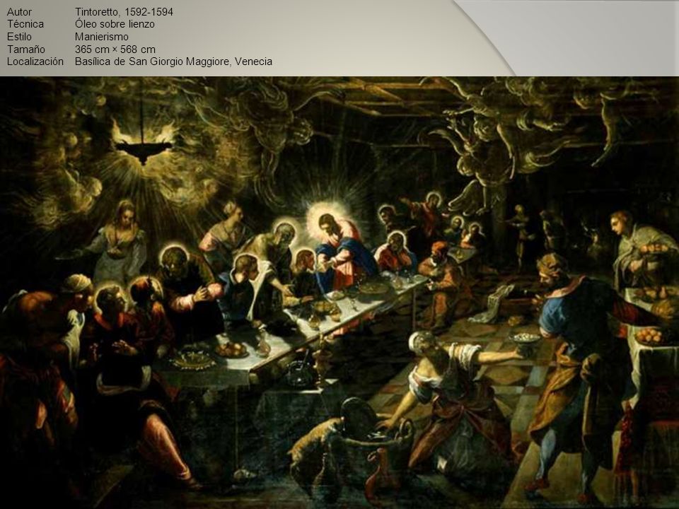 Autor Tintoretto, Técnica Óleo sobre lienzo. Estilo Manierismo. Tamaño 365 cm × 568 cm.