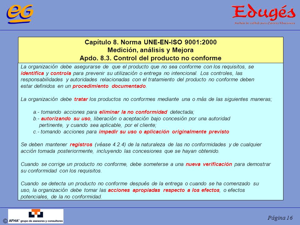 Capítulo 8. Norma UNE-EN-ISO 9001:2000 Medición, análisis y Mejora