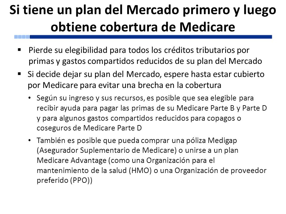 Si tiene un plan del Mercado primero y luego obtiene cobertura de Medicare