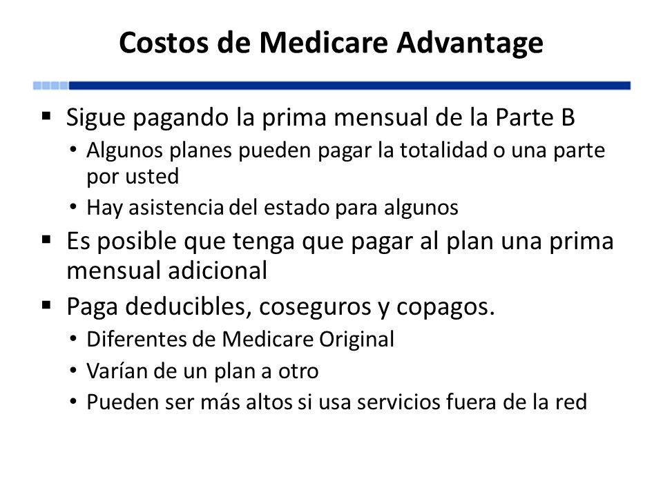 Costos de Medicare Advantage