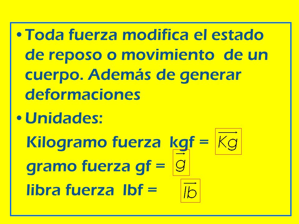 Toda fuerza modifica el estado de reposo o movimiento de un cuerpo