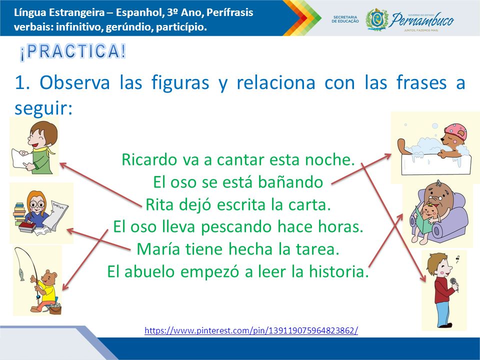 1. Observa las figuras y relaciona con las frases a seguir: