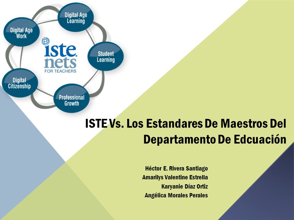 ISTE Vs. Los Estandares De Maestros Del Departamento De Edcuación