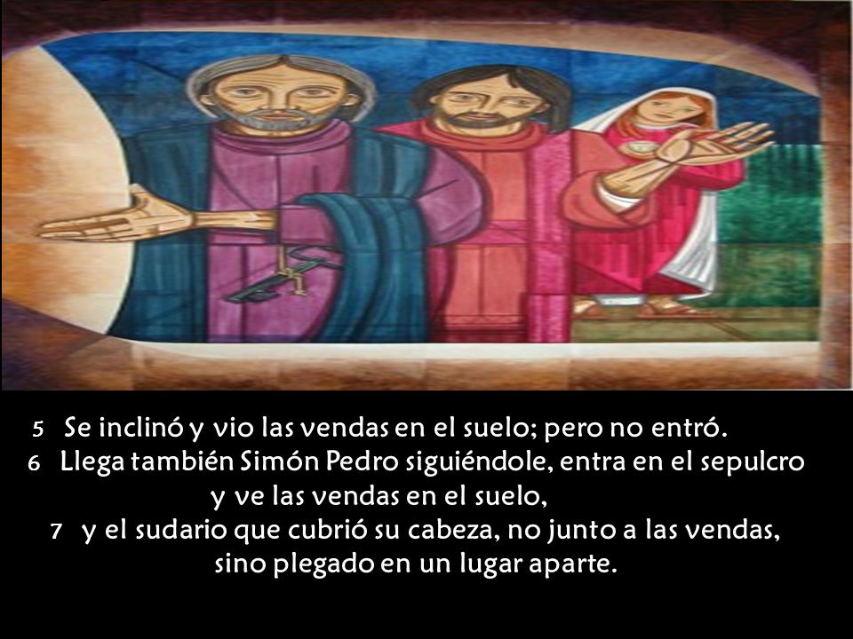 y ve las vendas en el suelo, sino plegado en un lugar aparte.