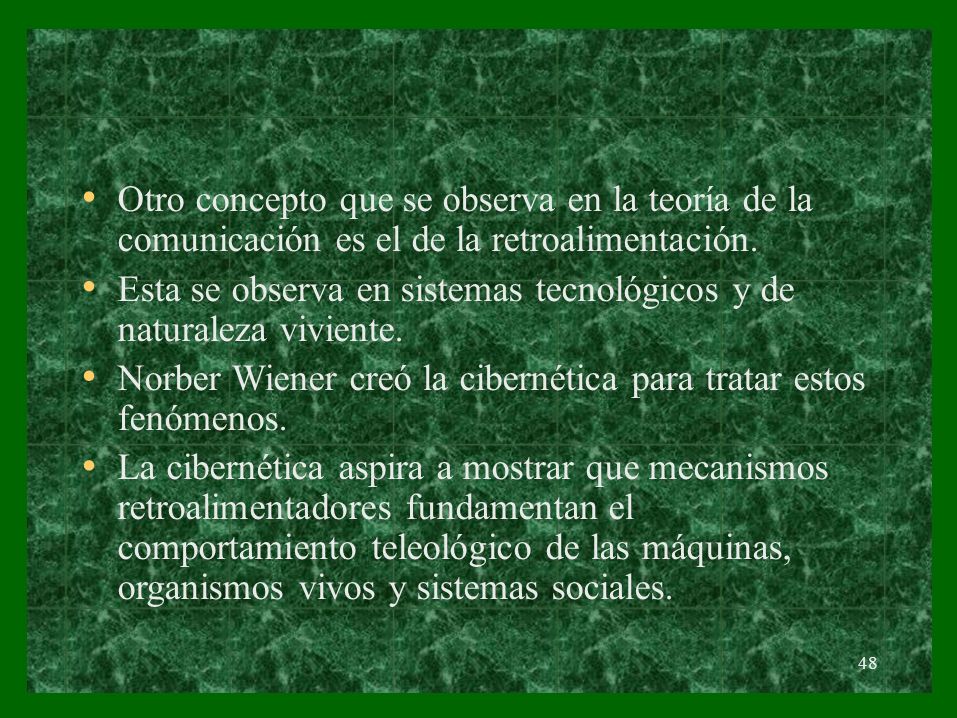 • • • • Otro concepto que se observa en la teoría de la