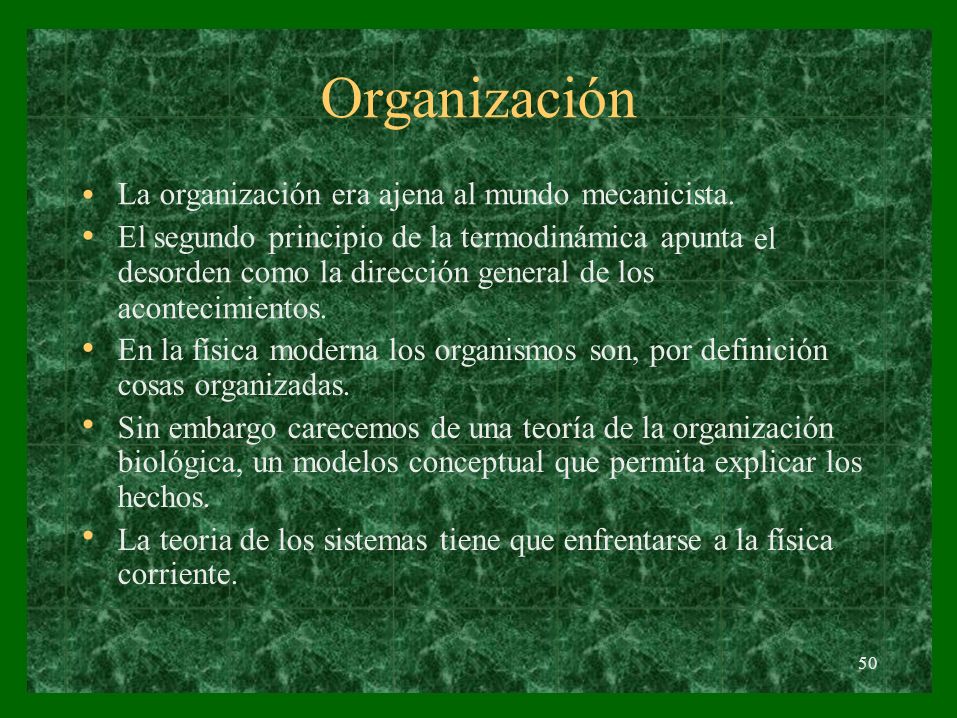 Organización desorden como la dirección general de los • • • •