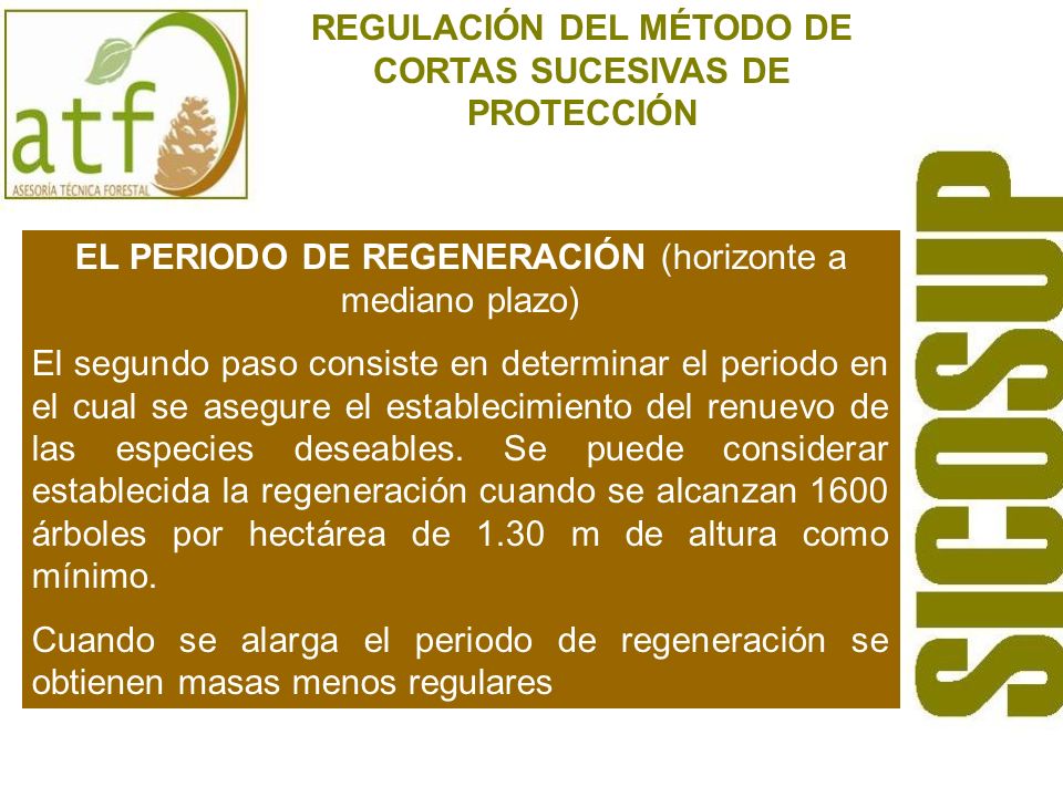 REGULACIÓN DEL MÉTODO DE CORTAS SUCESIVAS DE PROTECCIÓN