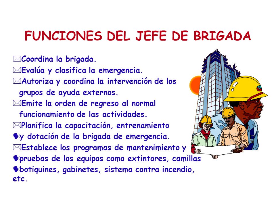 FUNCIONES DEL JEFE DE BRIGADA