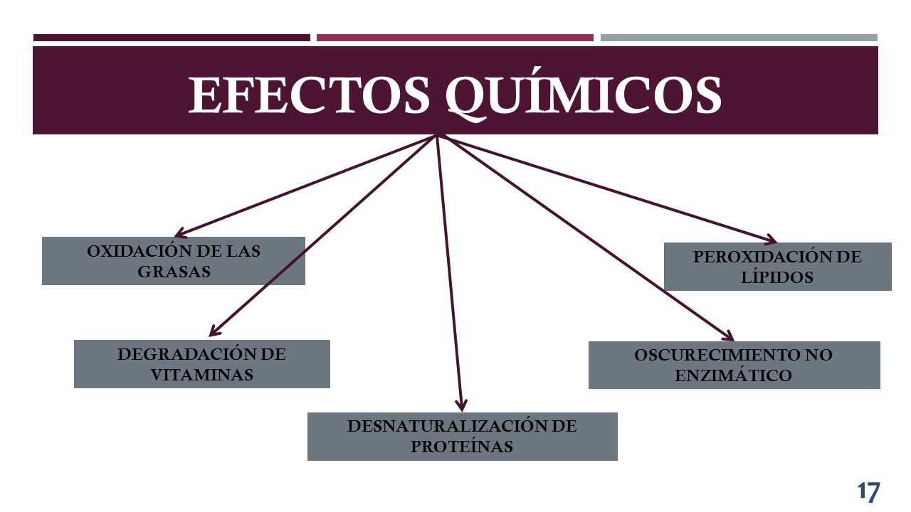 EFECTOS Químicos 17 OXIDACIÓN DE LAS GRASAS PEROXIDACIÓN DE LÍPIDOS