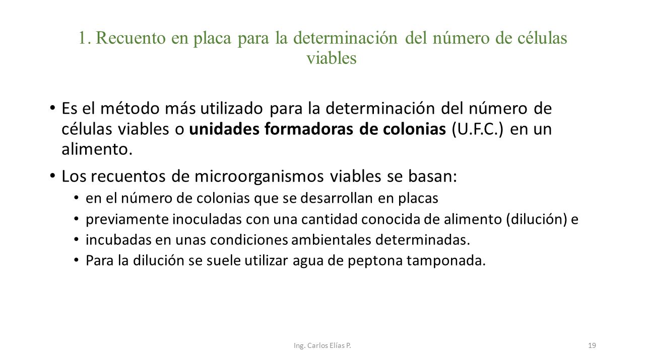Recuento en placa para la determinación del número de células viables