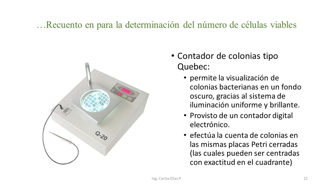 …Recuento en para la determinación del número de células viables