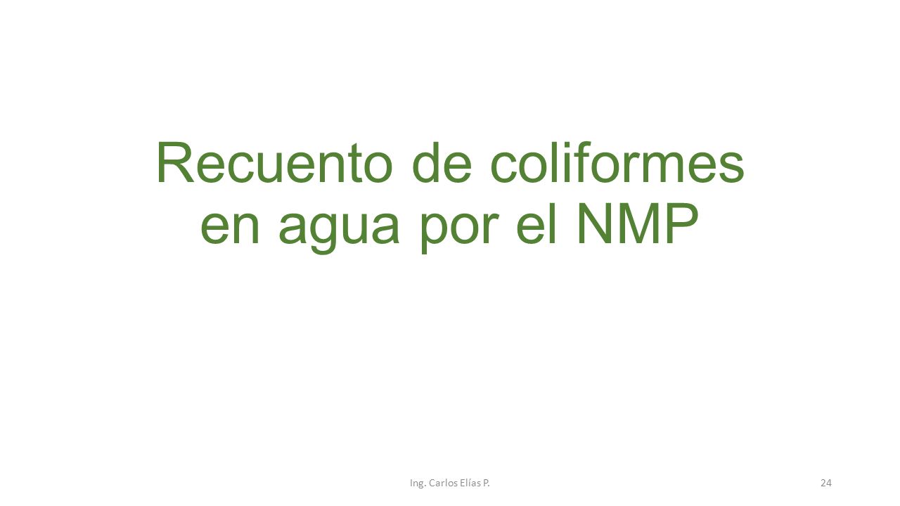 Recuento de coliformes en agua por el NMP