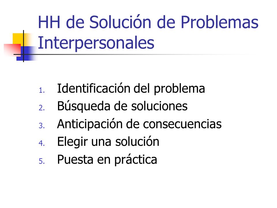 HH de Solución de Problemas Interpersonales