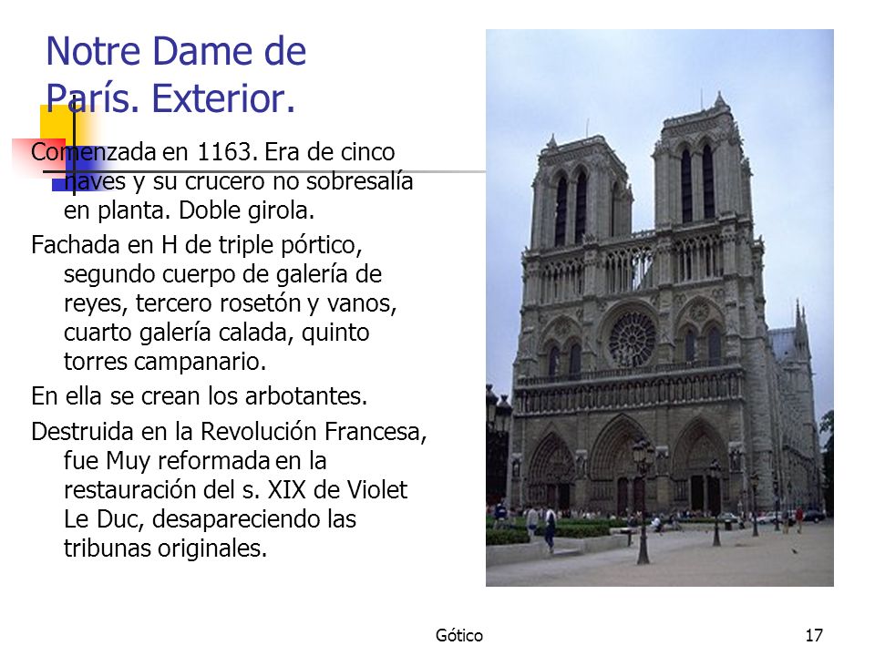 Notre Dame de París. Exterior.
