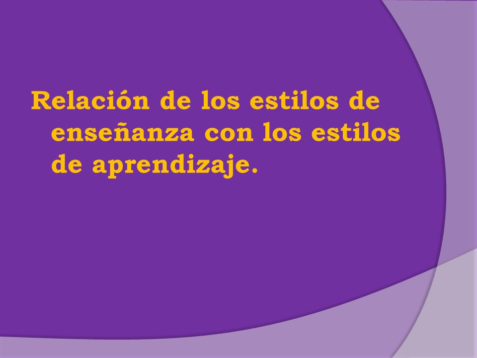 Relación de los estilos de enseñanza con los estilos de aprendizaje.