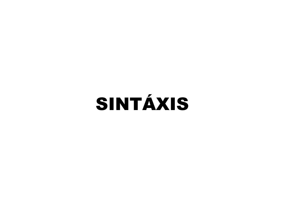 SINTÁXIS