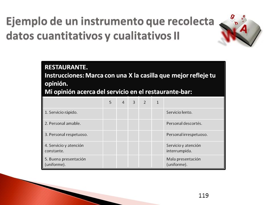 Ejemplo de un instrumento que recolecta datos cuantitativos y cualitativos II