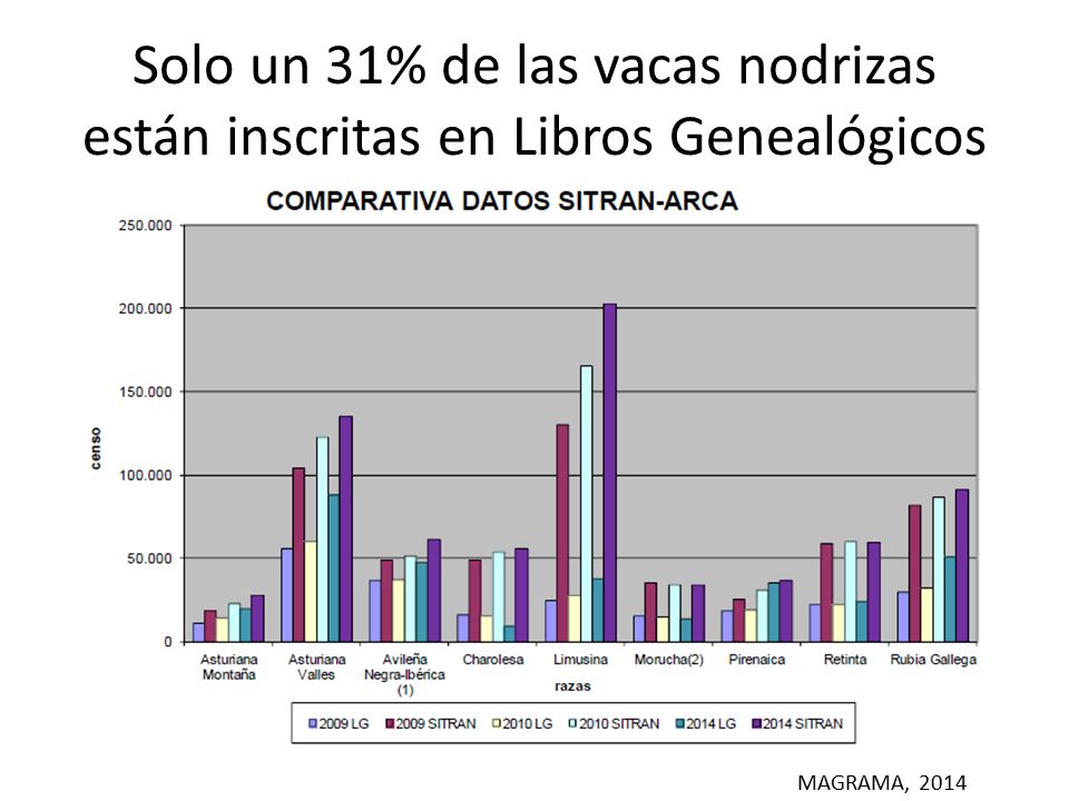 Solo un 31% de las vacas nodrizas están inscritas en Libros Genealógicos