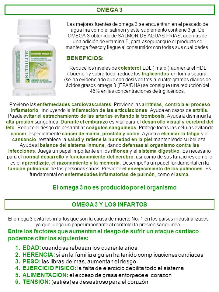 El omega 3 no es producido por el organismo