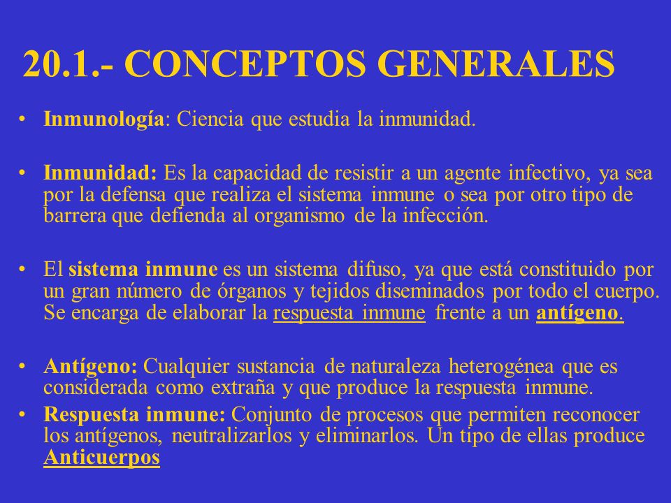CONCEPTOS GENERALES Inmunología: Ciencia que estudia la inmunidad.