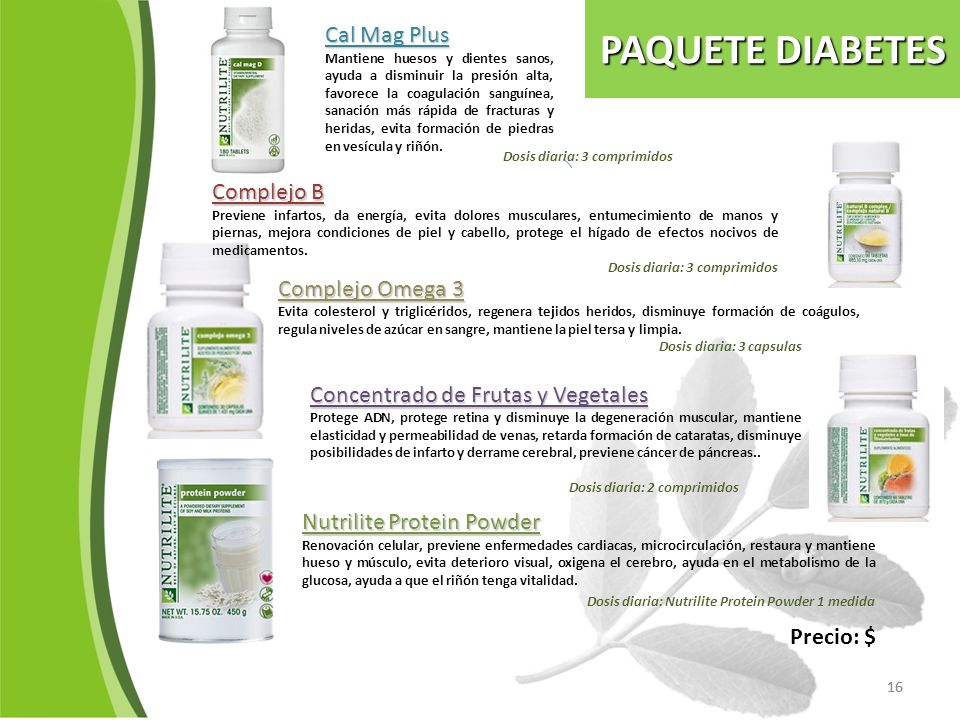 PAQUETE DIABETES Cal Mag Plus Complejo B Complejo Omega 3