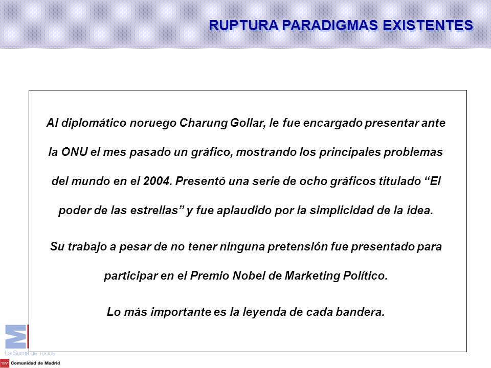 Lo más importante es la leyenda de cada bandera.