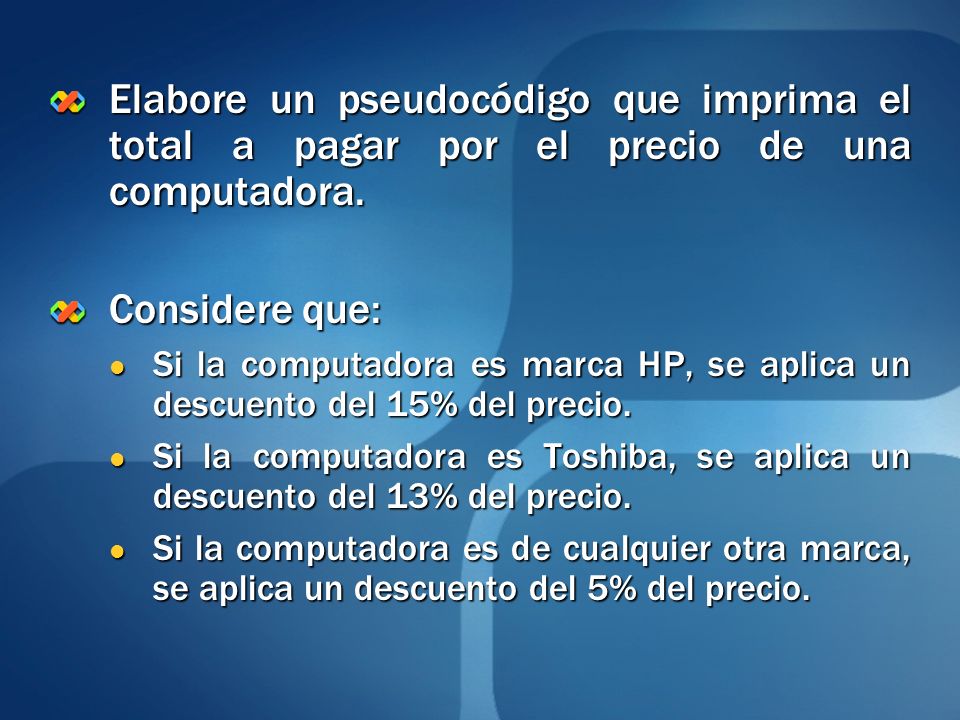 Elabore un pseudocódigo que imprima el total a pagar por el precio de una computadora.