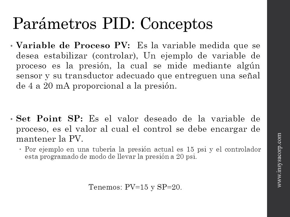 Parámetros PID: Conceptos