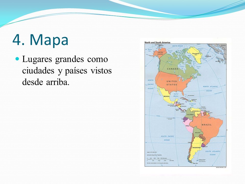 4. Mapa Lugares grandes como ciudades y países vistos desde arriba.