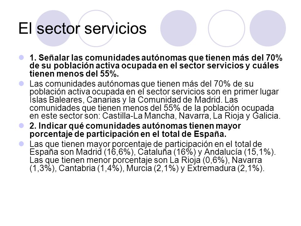 El sector servicios