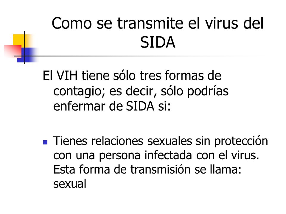 Como se transmite el virus del SIDA