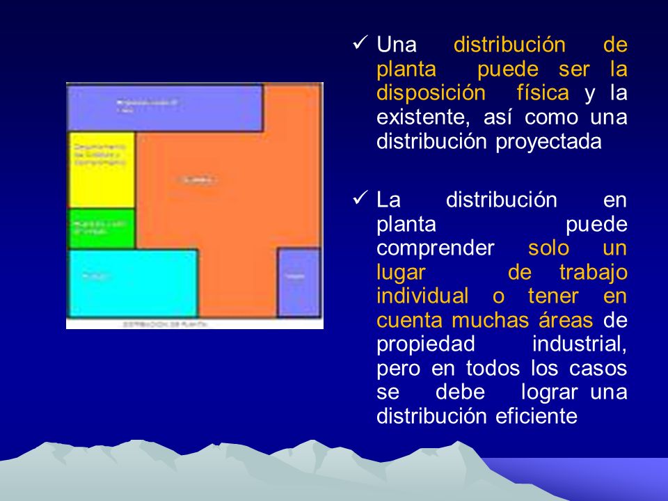 Una distribución de planta puede ser la disposición física y la existente, así como una distribución proyectada