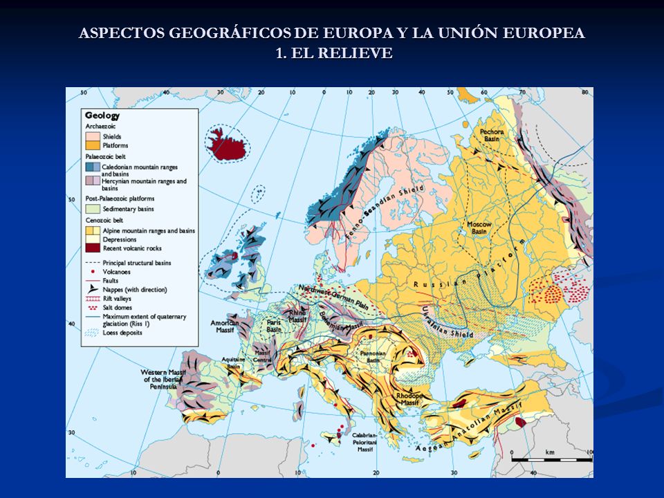 ASPECTOS GEOGRÁFICOS DE EUROPA Y LA UNIÓN EUROPEA 1. EL RELIEVE