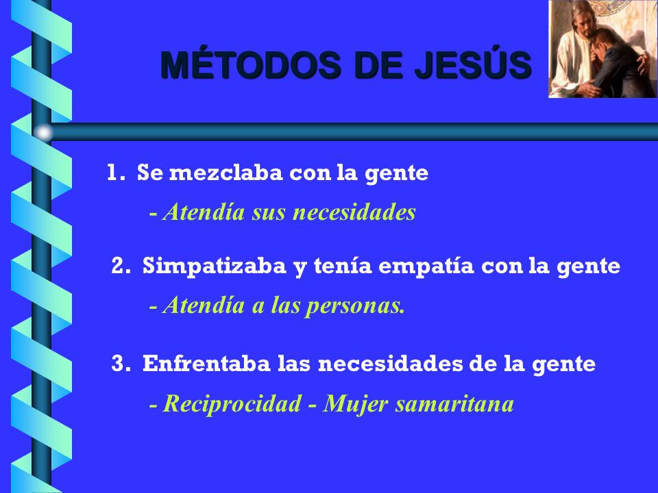 MÉTODOS DE JESÚS 1. Se mezclaba con la gente - Atendía sus necesidades