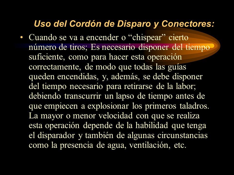 Uso del Cordón de Disparo y Conectores: