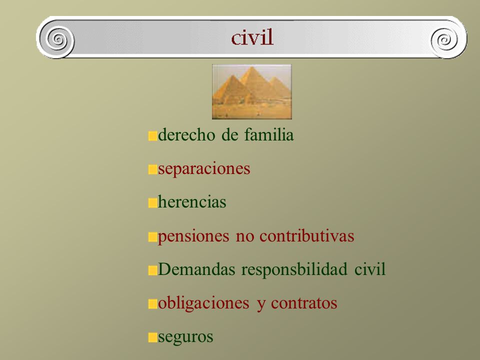 derecho de familia separaciones. herencias. pensiones no contributivas. Demandas responsbilidad civil.