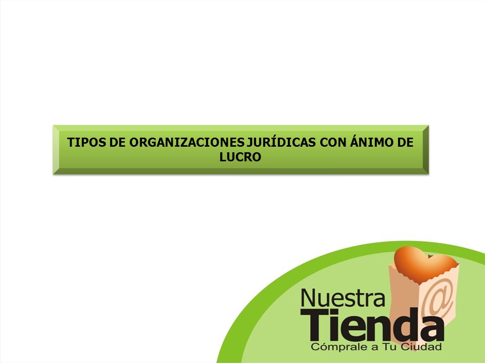 TIPOS DE ORGANIZACIONES JURÍDICAS CON ÁNIMO DE LUCRO