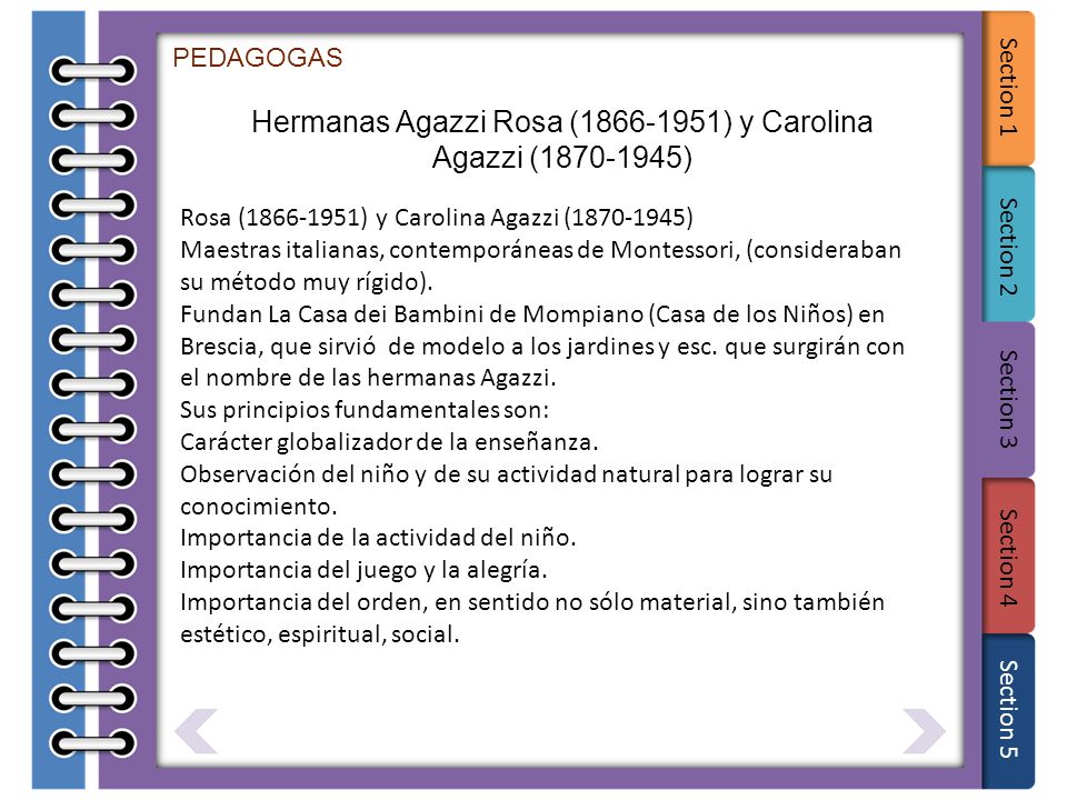 Hermanas Agazzi Rosa ( ) y Carolina Agazzi ( )