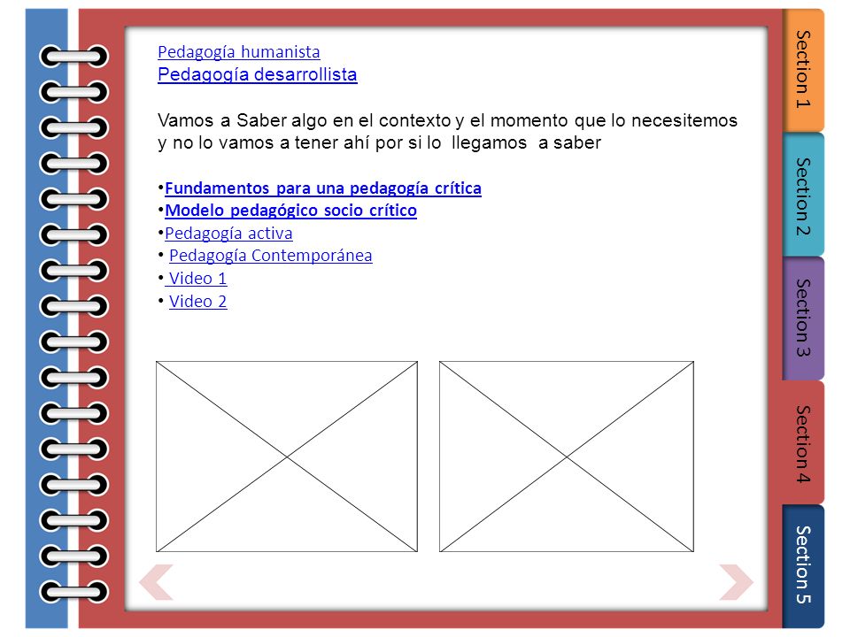 Pedagogía humanista Pedagogía desarrollista.