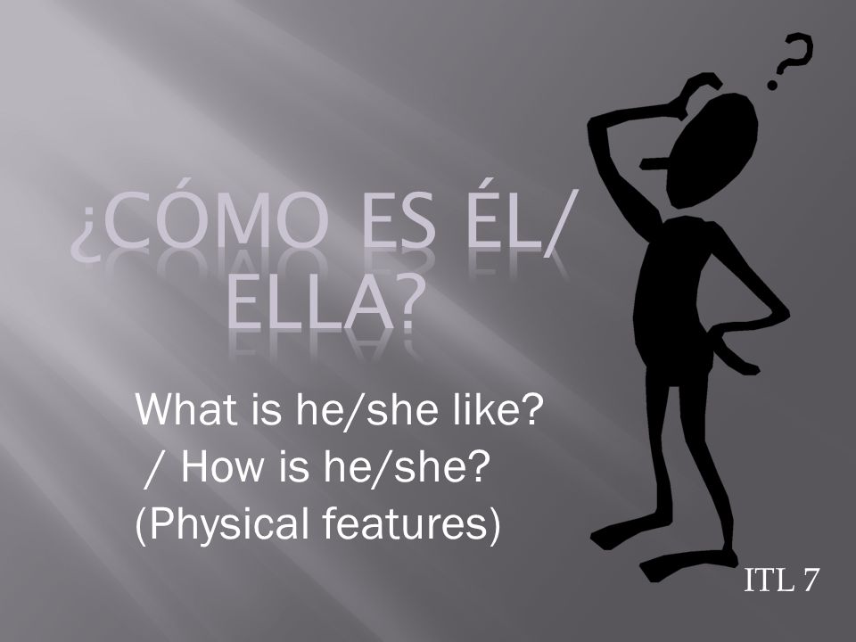 ¿Cómo es él/ ella What is he/she like