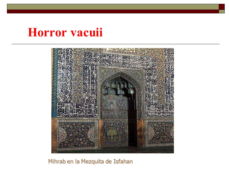 Horror vacuii Mihrab en la Mezquita de Isfahan