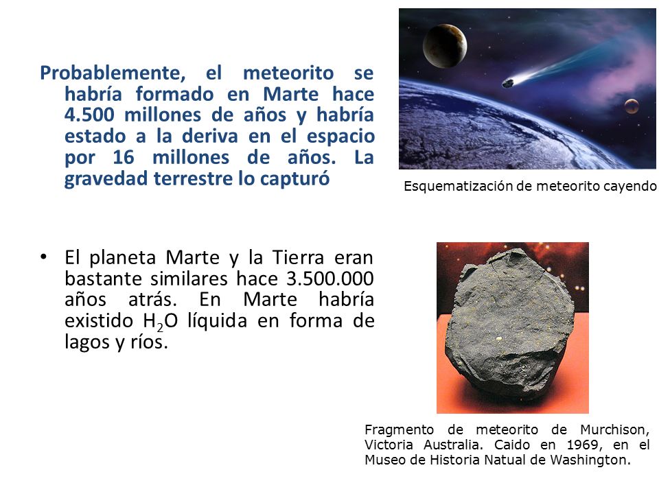 Probablemente, el meteorito se habría formado en Marte hace 4