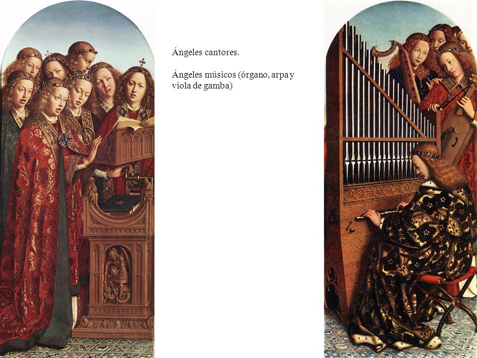 Ángeles cantores. Ángeles músicos (órgano, arpa y viola de gamba)