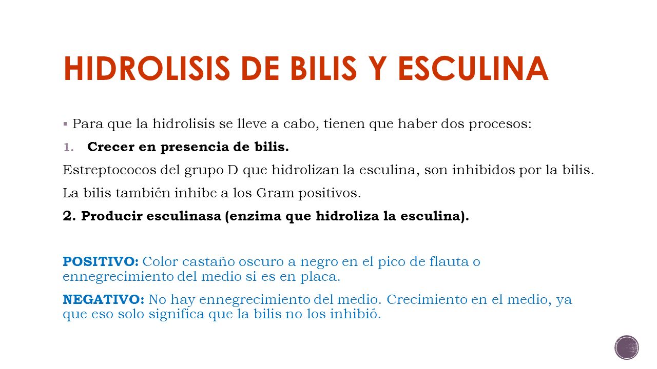 HIDROLISIS DE BILIS Y ESCULINA