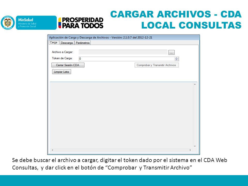 CARGAR ARCHIVOS - CDA LOCAL CONSULTAS