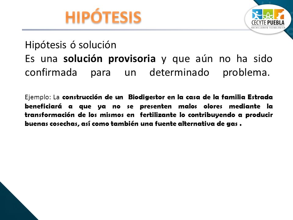 HIPÓTESIS Hipótesis ó solución