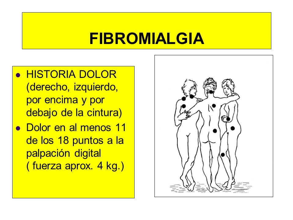 FIBROMIALGIA HISTORIA DOLOR (derecho, izquierdo, por encima y por debajo de la cintura)