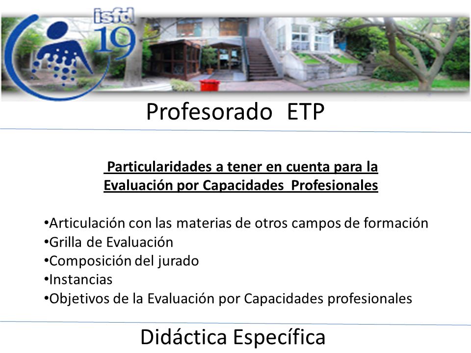 Profesorado ETP Didáctica Específica