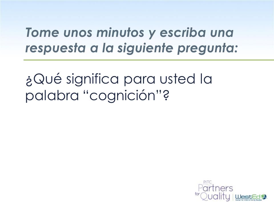 Tome unos minutos y escriba una respuesta a la siguiente pregunta: